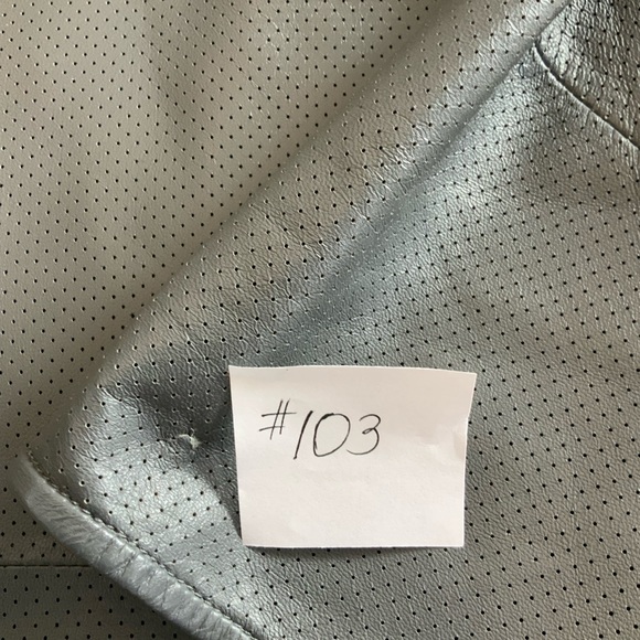 Ports 1961- dark gray perforated leather dress with pockets metal hooks on sides - Picture 10 of 15